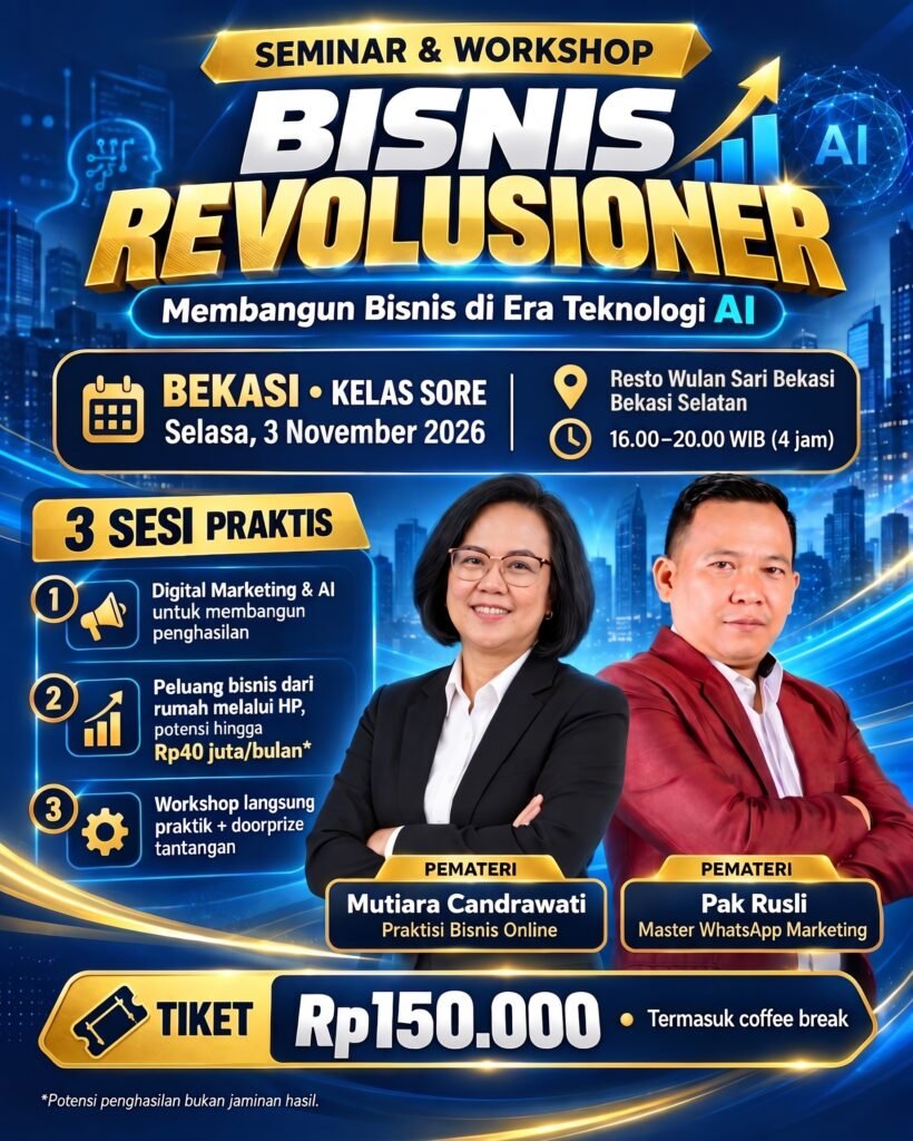Seminar & Workshop Bisnis Revolusioner – Bekasi Sore